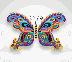 Creative Colorful Artistic Butterfly Free Vector