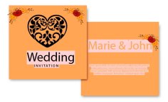 Creative Floral Heart Wedding Invitation Free Vector