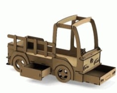Crib Shaped Truck for Laser Cut CNC DXF File
