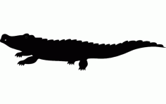 Crocodile Silhouette vector Free DXF Vectors File