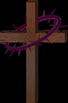 Cross With Crown Of Thorns SVG File