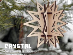 Crystal. Christmas tree ornament CNC Laser Cut Free DXF File