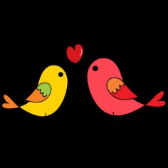 Cute Bird Love Vector SVG File