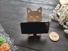 Cute Cat Smartphone Stand Laser Cut CDR File