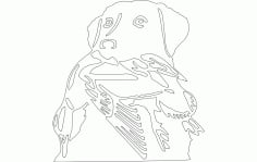 Cute Dog Animal Line Art Drawing Vector Free Download DXF File