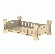 Cute Dog Bed Puppy Crib Pet Furniture Laser Cut CDR File