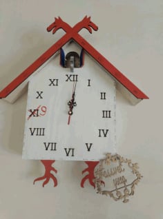 Cute House Wall Clock for Children Room CDR File