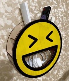 Cute Smiley Wall Mounted Remote and Mobile Shelf CDR File