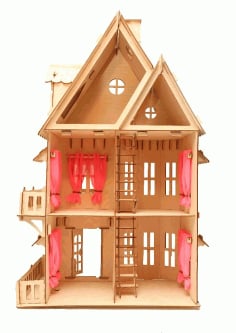 Cute Wooden Big Doll House CDR File