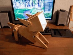 Cute Wooden Dog Design Adjustable Table Lamp Laser Cut Vector CDR Vectors File