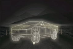 Cyber Truck Acrylic Night Light Lamp Laser Cut CDR File