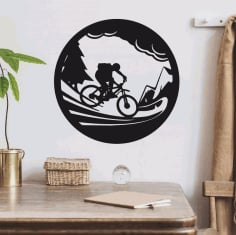 Cycle Boy Wall Decor Ideas for Bedroom CDR Vectors File