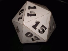 D20 Dice Dungeons Dragons Laser Cut CDR File