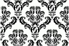 Damask Pattern Background Template Free Vector