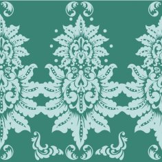 Damask Pattern Elegant Classic Symmetric Flower Decor Free Vector