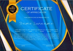 Dark Border Certificate of Appreciation Template Vector File