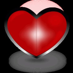 Dark Red Heart Vector SVG File