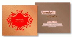 Decorated Wedding Invitation Card Vector File