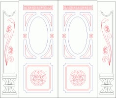Decorative Door Panel Design CDR File
