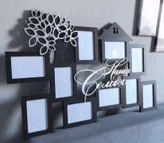Decorative Family Photo Frames Template Laser Cut CDR File