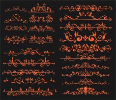 Decorative Fancy Border Elements Vector Set Free CDR and DXF File