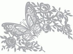 Decorative Floral Butterfly Silhoutte CDR File