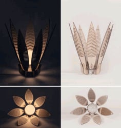 Decorative Flower Lamp Shade Laser Cut CDR File