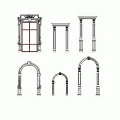 Decorative Frames For Doors Window in 2D Drawing DWG File
