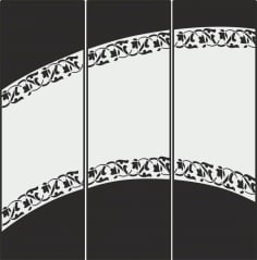 Decorative Frosted Glass Pattern Room Dividers and Background Screens Laser Cut CDR File