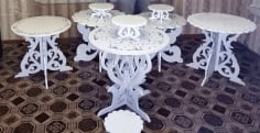 Decorative Furniture Table Set Laser Cut Vector CDR Vectors File