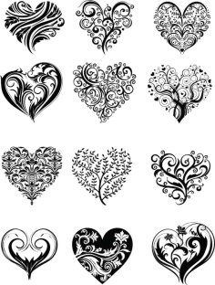 Decorative Heart Silhouette Vector Art File