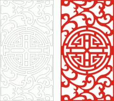 Decorative Jali Design Red Laser Cut CDR File