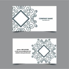 Decorative Ornament Business Card Template Free Vector