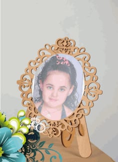 Decorative Photo Frame with Stand Laser Cut CDR File