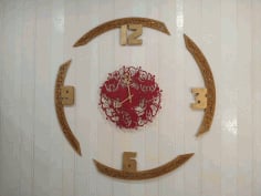 Decorative Round Wall Clock Template Laser Cut CDR File