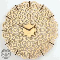 Decorative Wall Clock Template Laser Cut Free Vector CDR File