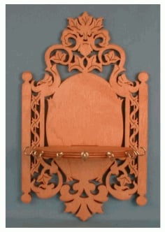 Decorative Wall Shelf with Hangers Laser Cut CDR File