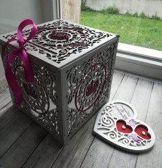 Decorative Wedding Box for Money Wedding Card Gift Box DXF File