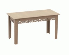 Decorative Wooden Table Laser Cut DXF File