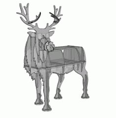 Deer 2D Shelf Design Laser Cut CDR File