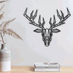 Deer Geometric Polygonal Modern Decor Animal Wall Art Laser Cut DXF File