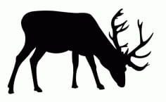 Deer Grazing Free DXF Vectors File