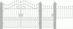 Design Forged Gate Wicket Vector Free Vector CDR File