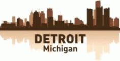 Detroit Skyline CDR Vectors File