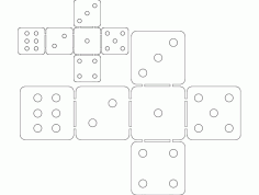 Dice Template Board Game DXF File
