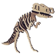 Dinosaur Skeleton Wooden Puzzle Layout 3D Model CDR File for Laser Cutting
