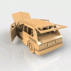 DIY 3D Puzzle Laser Cut Wooden Car Template CDR File