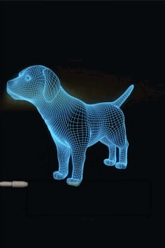 Dog 3D LED Night Light Free CDR Vectors File