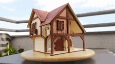 Doll House Wood Puzzle Toy, Wooden House CDR File
