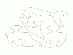 Dolphin Jigsaw Puzzle Laser Cut DXF File